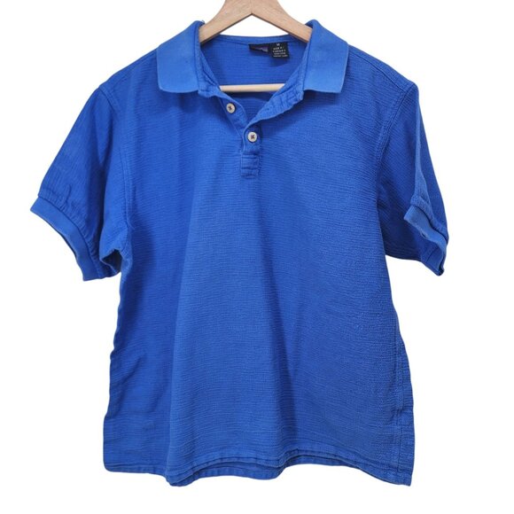 Patagonia Other - Vintage Patagonia Blue Mens Polo Shirt M Short Sleeve Button-Up VTG